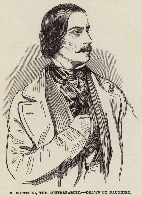 M. Bottesini, der Kontrabassist von Charles Baugniet