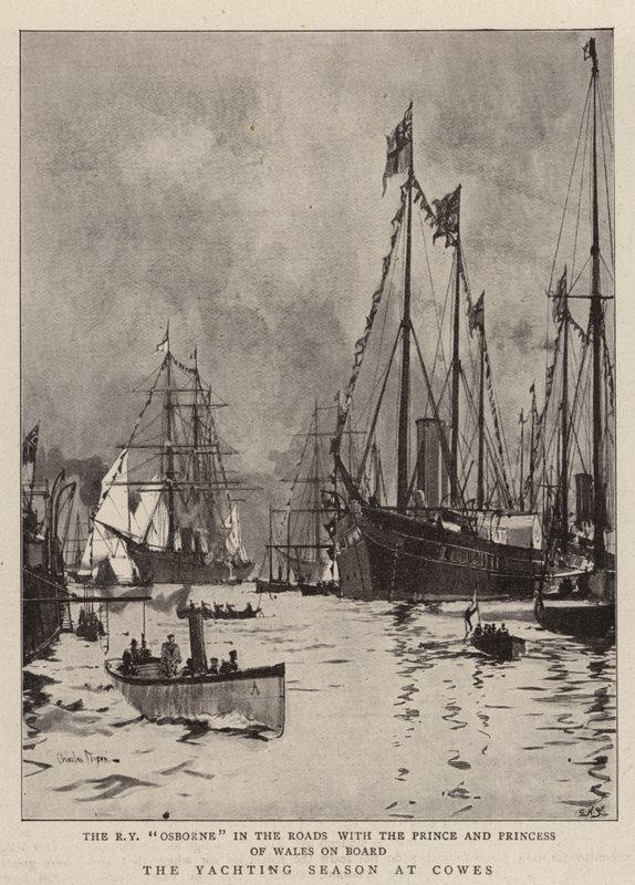 Die Segelsaison in Cowes von Charles Edward Dixon
