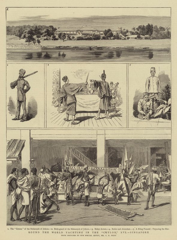Weltumsegelung in der Ceylon, XVI, Singapur von Charles Edwin Fripp