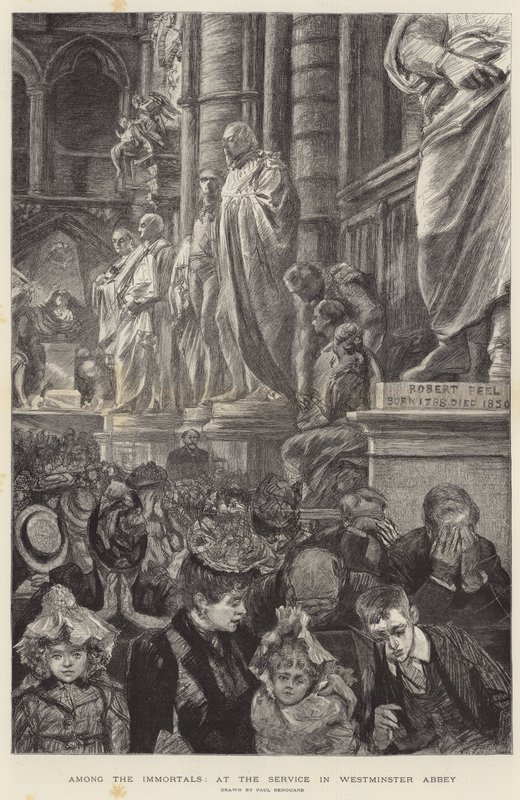 Unter den Unsterblichen, beim Gottesdienst in der Westminster Abbey von Charles Paul Renouard