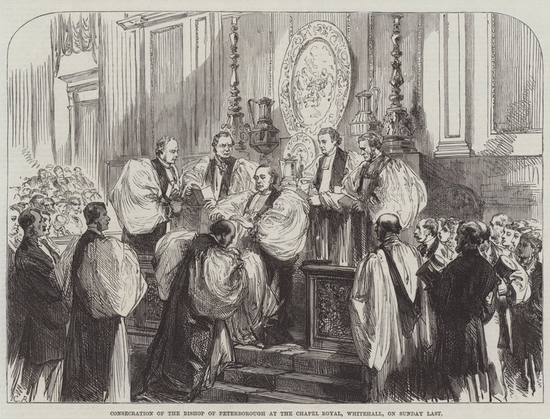 Weihe des Bischofs von Peterborough in der Chapel Royal, Whitehall, am vergangenen Sonntag von Sir John Charles Robinson