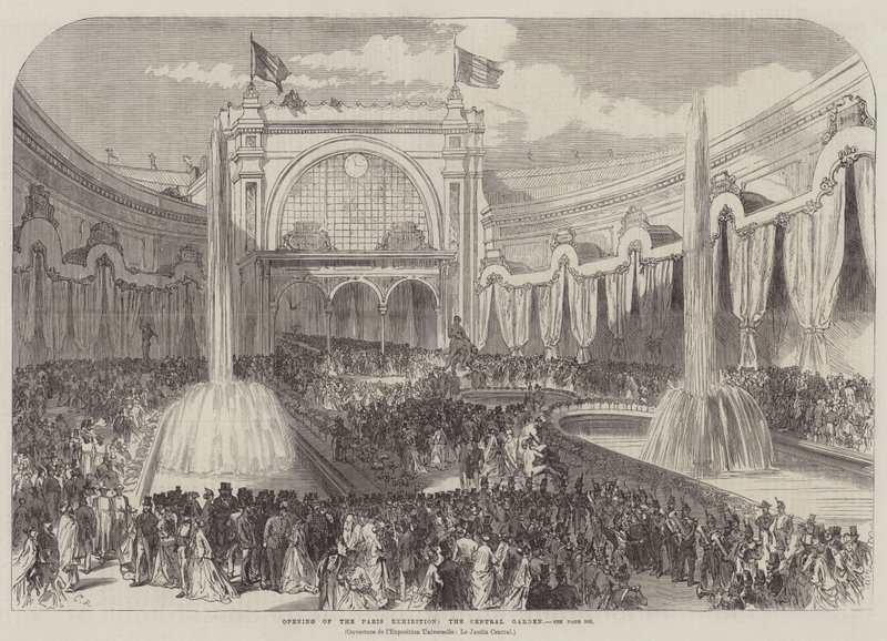 Eröffnung der Pariser Ausstellung, der Zentrale Garten von Sir John Charles Robinson