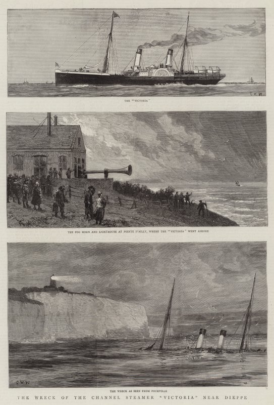 Das Wrack des Kanal-Dampfers Victoria in der Nähe von Dieppe von Charles William Wyllie