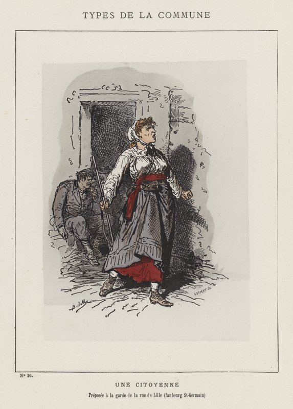 Eine Bürgerin, zuständig für die Bewachung der Rue de Lille, Faubourg St-Germain von Charles Albert d Arnoux Bertall