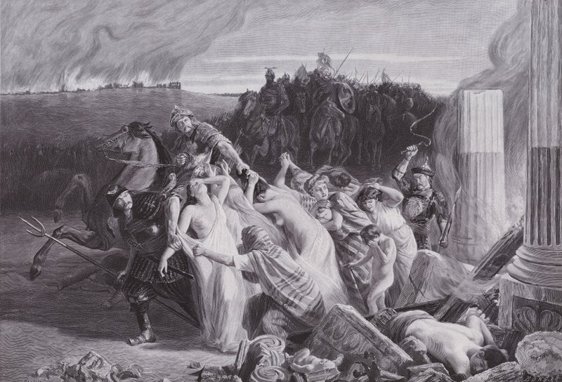 Gallier von den Hunnen entführt von Charles Alexandre Coessin de la Fosse