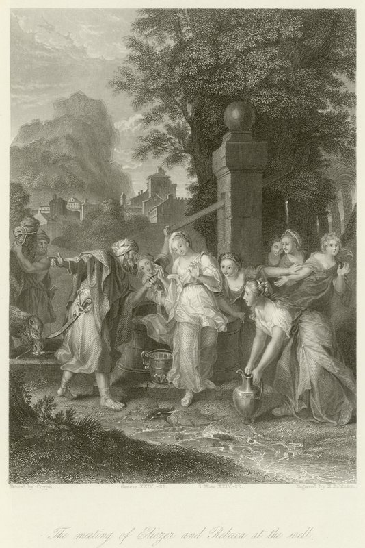Das Treffen von Eliezer und Rebekka am Brunnen von Charles Antoine Coypel