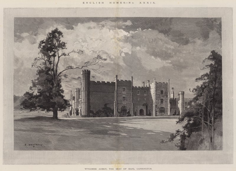 Englische Häuser, Wycombe Abbey, der Sitz von Earl Carrington von Charles Auguste Loye