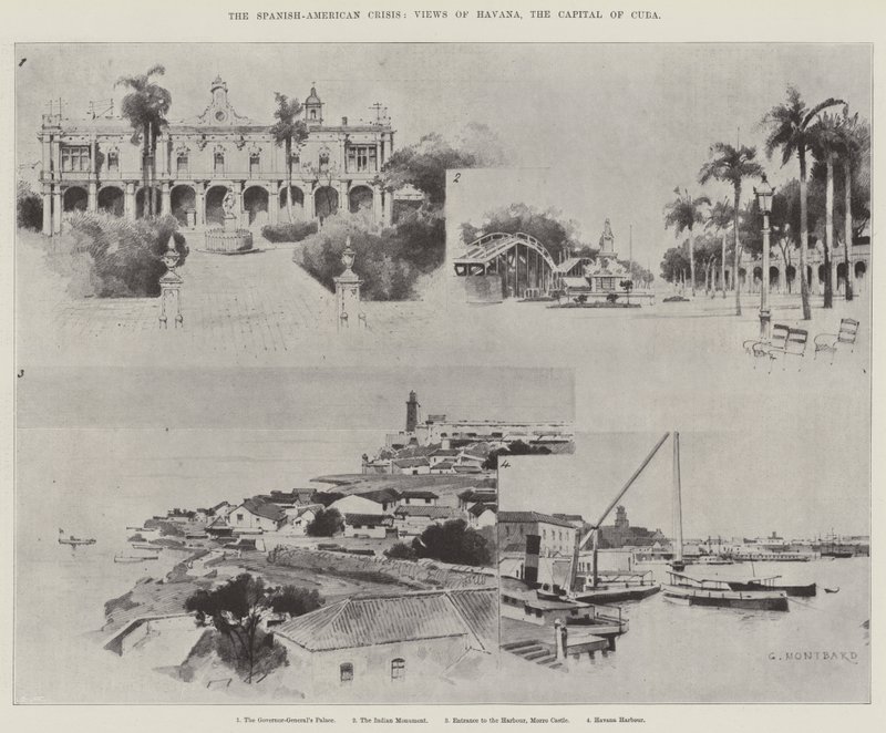 Die spanisch-amerikanische Krise, Ansichten von Havanna, der Hauptstadt Kubas von Charles Auguste Loye