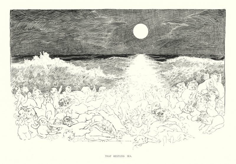 Das unruhige Meer (Lithographie) von Charles Dana Gibson