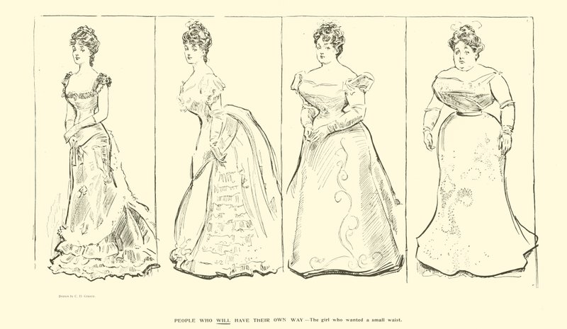 Das Mädchen, das eine schmale Taille wollte von Charles Dana Gibson