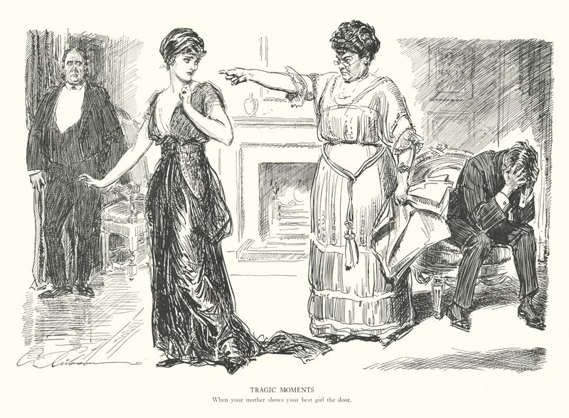Tragische Momente, wenn deine Mutter deinem besten Mädchen die Tür zeigt von Charles Dana Gibson