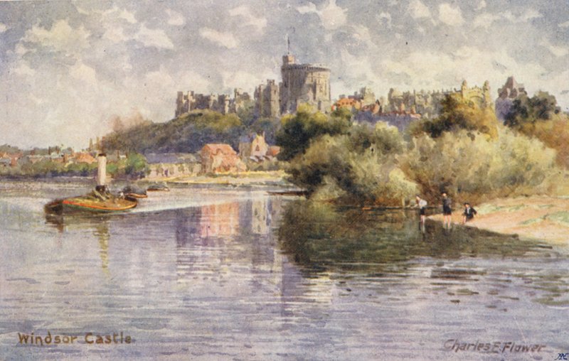 Fluss Themse: Schloss Windsor von Charles Edwin Flower