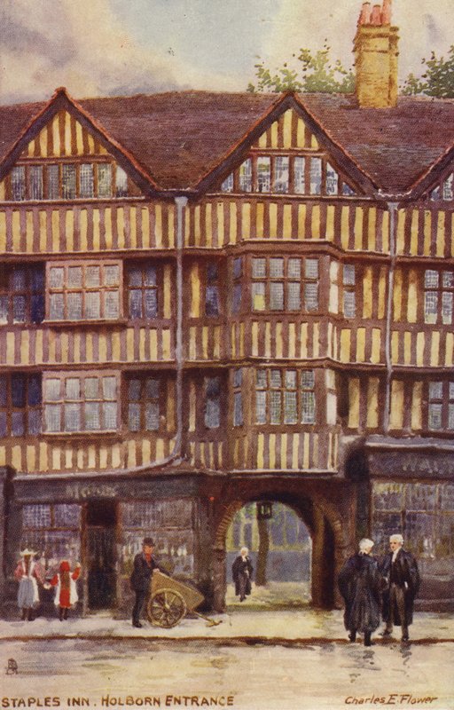Staples Inn, Holborn Eingang, London von Charles Edwin Flower