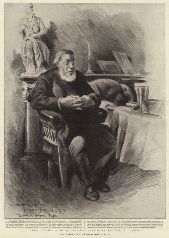 Die Krise in Südafrika, Präsident Kruger zu Hause von Charles Edwin Fripp