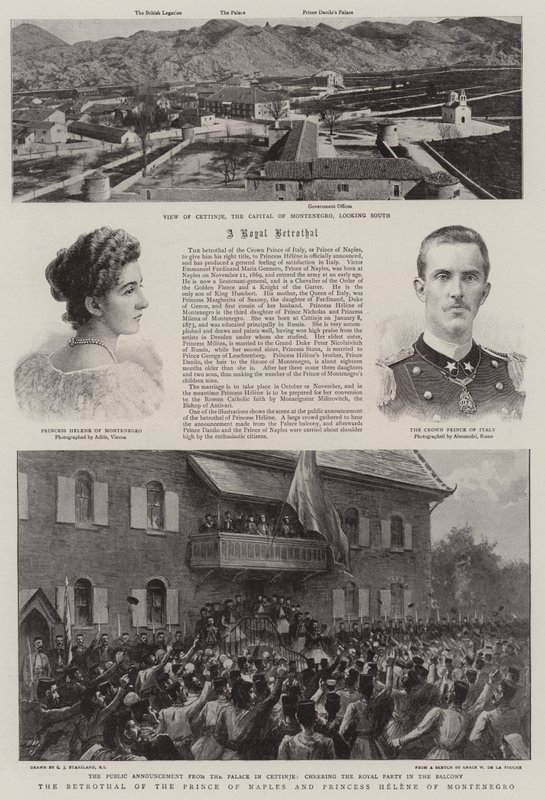 Die Verlobung des Prinzen von Neapel und der Prinzessin Helene von Montenegro von Charles J. Staniland