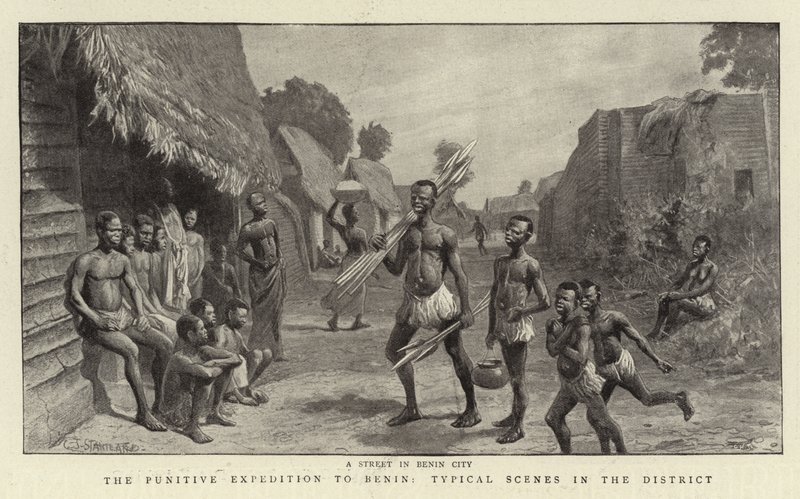 Die Strafexpedition nach Benin, typische Szenen im Bezirk von Charles J. Staniland