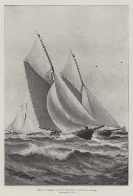 Die erste Segelsaison des Jahrhunderts, ein Kopf-an-Kopf-Rennen von Charles John de Lacy