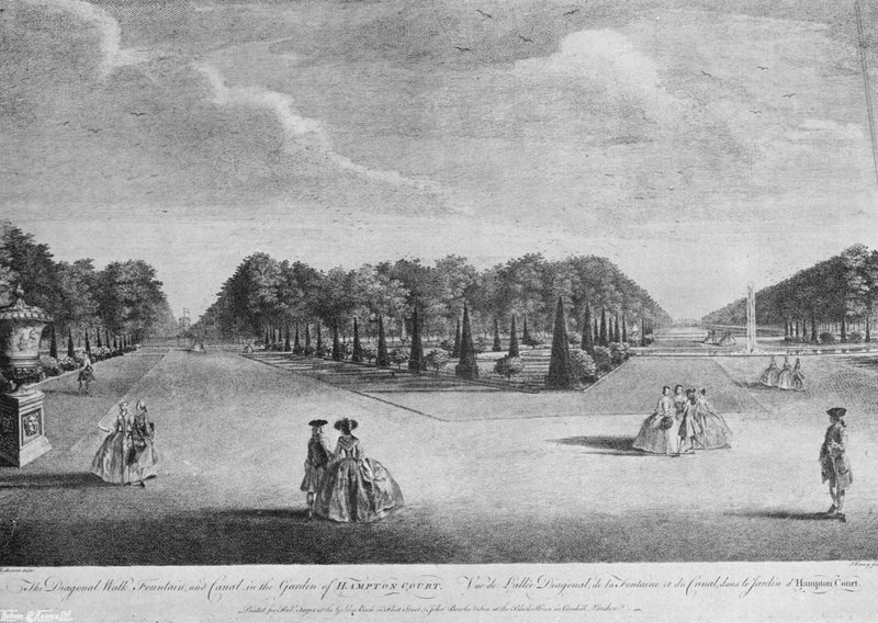 Die Eiben in Hampton Court im 18. Jahrhundert von Charles Latham