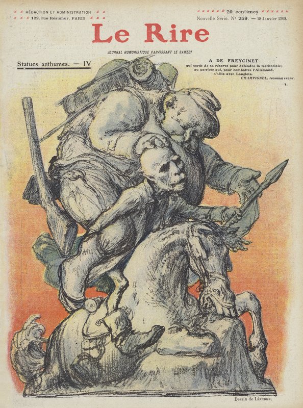 Karikatur des französischen Premierministers Charles de Freycinet. Illustration für Le Rire von Charles Leandre