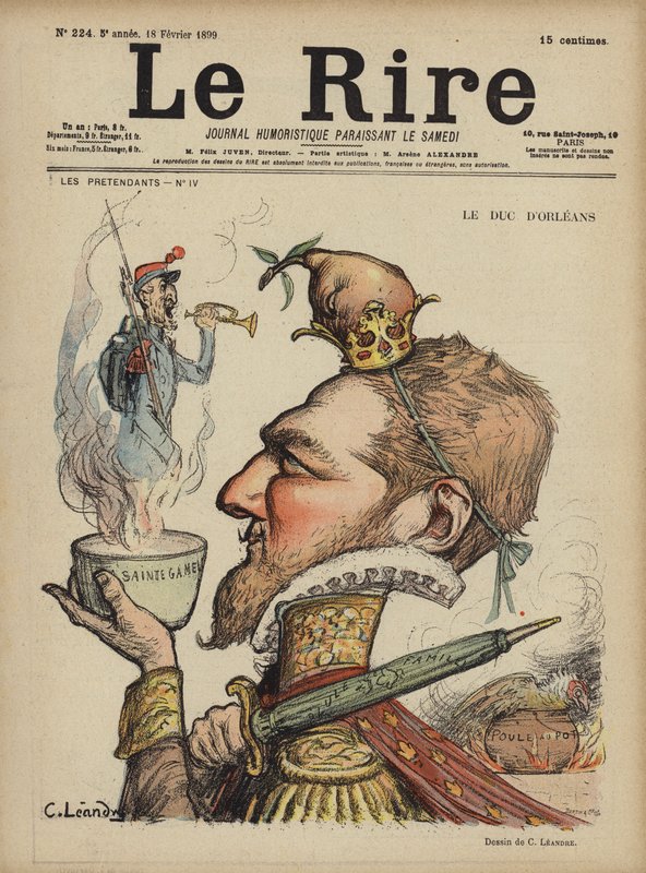 Der Herzog von Orleans, Illustration für Le Rire von Charles Leandre
