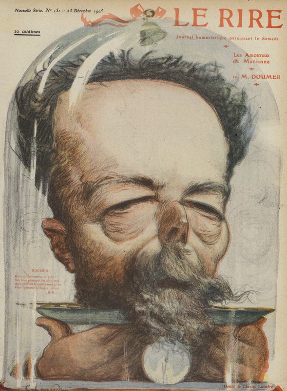 Paul Doumer, französischer Politiker. Illustration für Le Rire von Charles Leandre
