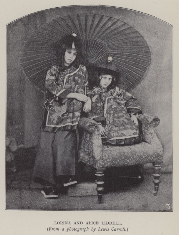 Lorina und Alice Liddell (s/w Foto) von Charles Lutwidge Dodgson
