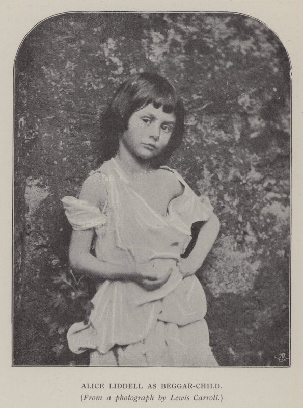 Alice Liddell als Bettelkind (s/w Foto) von Charles Lutwidge Dodgson