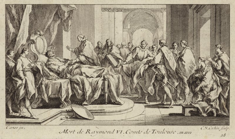 Tod von Raymond VI., Graf von Toulouse von Charles Nicolas II Cochin