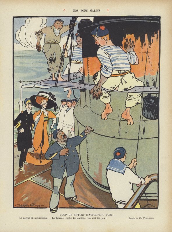 Unsere guten Matrosen. Illustration für Le Rire von Charles Pourriol