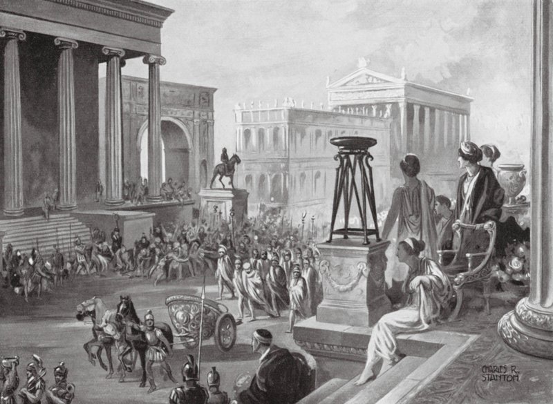 Die achäischen Führer werden nach Rom gebracht, 167 v. Chr. von Charles Rebel Stanton
