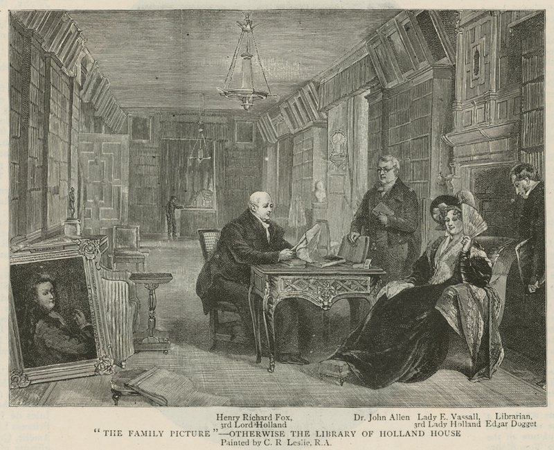 Das Familienbild - die Bibliothek des Holland House von Charles Robert Leslie