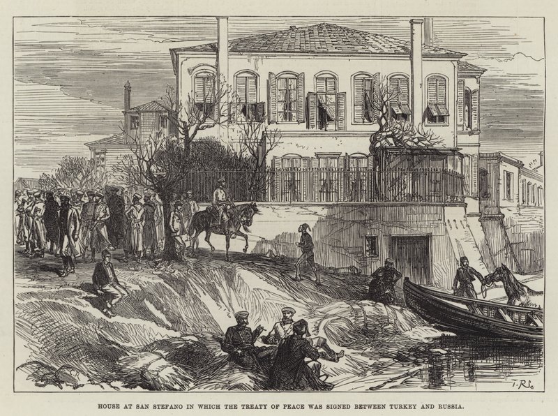 Haus in San Stefano, in dem der Friedensvertrag zwischen der Türkei und Russland unterzeichnet wurde von Sir John Charles Robinson