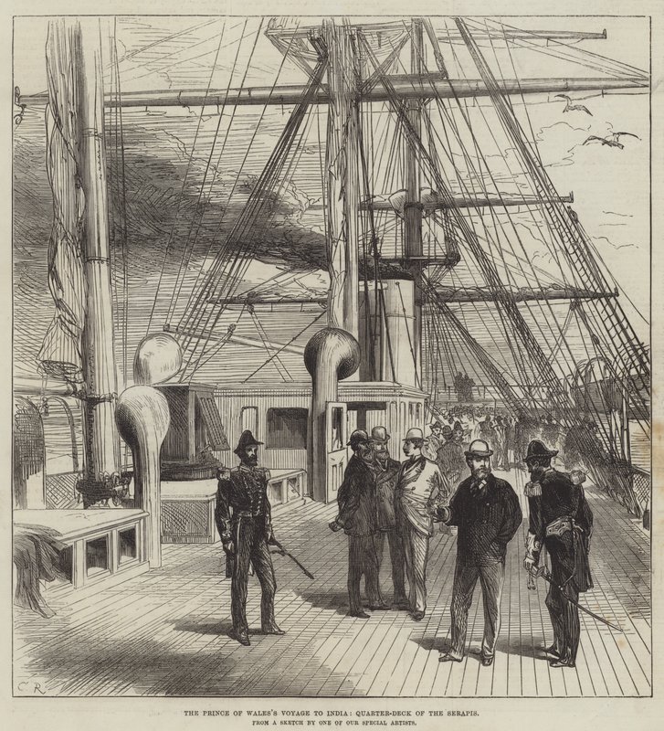 Die Reise des Prinzen von Wales nach Indien, Achterdeck der Serapis von Sir John Charles Robinson