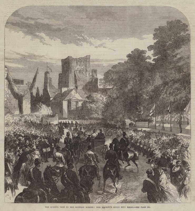 Der Besuch der Königin an der schottischen Grenze, der Eintritt Ihrer Majestät in Kelso von Sir John Charles Robinson