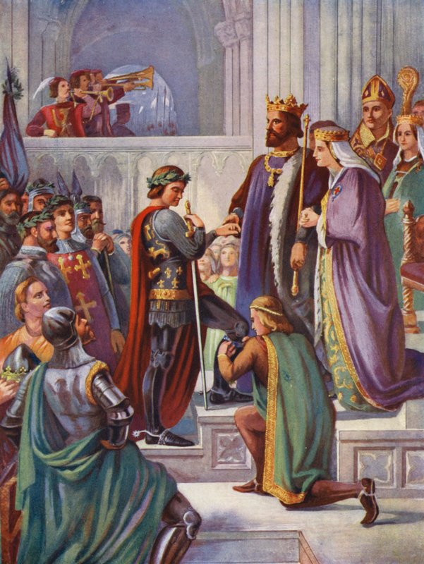 Die Investitur von Edward dem Schwarzen Prinzen als Ritter des Hosenbandordens von Charles West (after) Cope