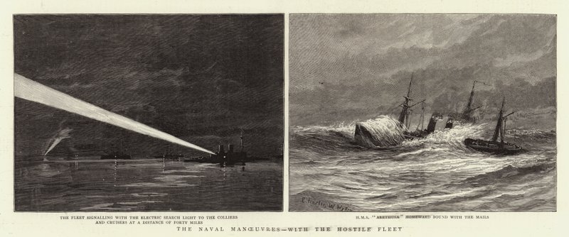 Die Seemanöver mit der feindlichen Flotte von Charles William Wyllie