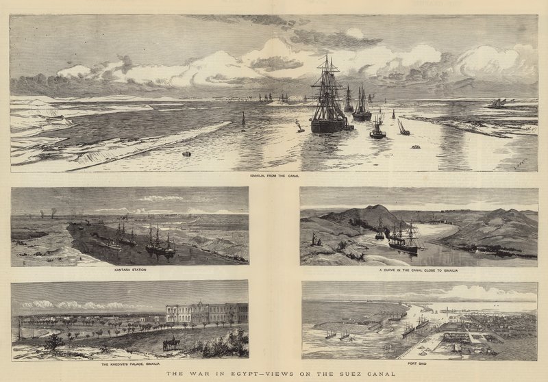 Der Krieg in Ägypten, Ansichten am Suezkanal von Charles William Wyllie