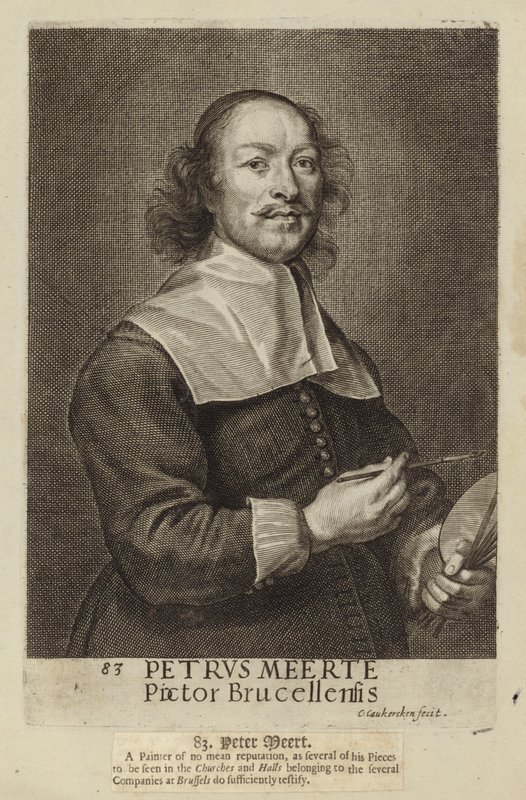 Peter Meert, flämischer Maler. Gravur von Cornelis van Caukercken von Cornelius van Caukercken