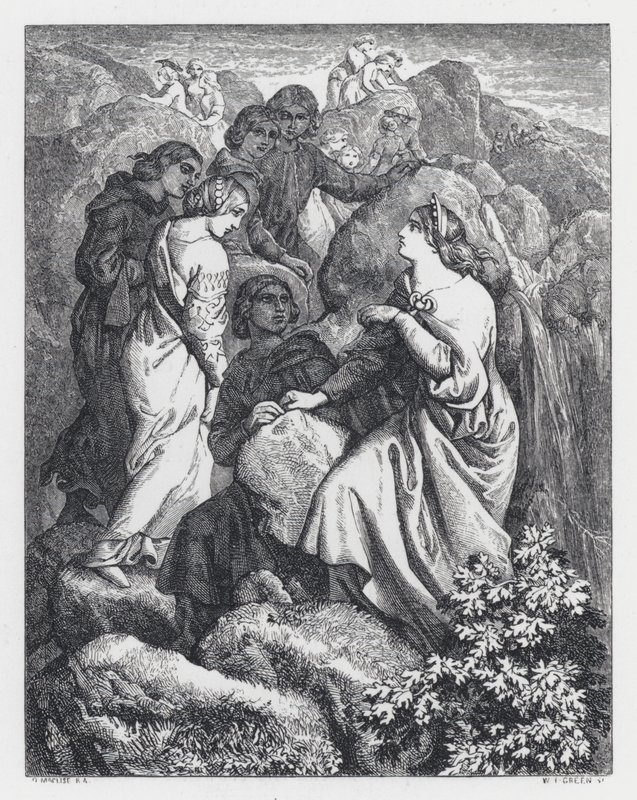 Illustration zu Tennysons Gedicht, Die Prinzessin von Daniel (after) Maclise