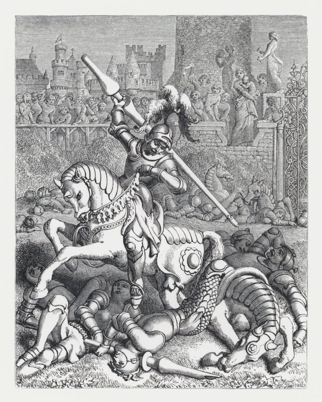 Illustration zu Tennysons Gedicht, Die Prinzessin von Daniel (after) Maclise