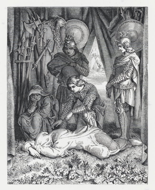 Illustration zu Tennysons Gedicht, Die Prinzessin von Daniel (after) Maclise
