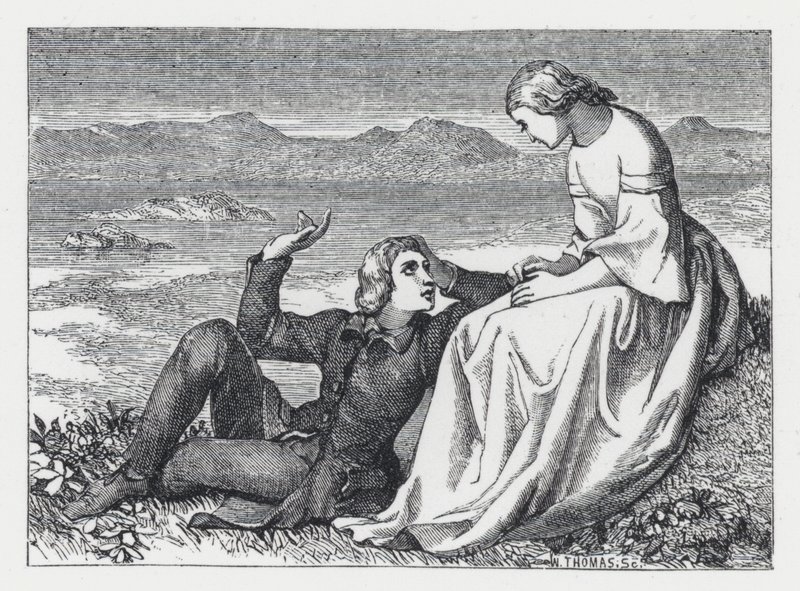 Illustration zu Tennysons Gedicht, Die Prinzessin (Gravur) von Daniel (after) Maclise