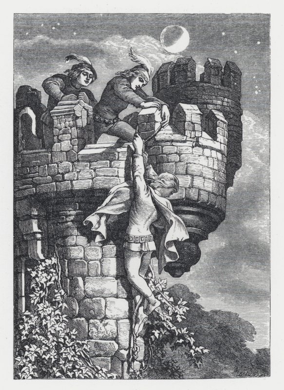 Illustration zu Tennysons Gedicht, Die Prinzessin (Gravur) von Daniel (after) Maclise