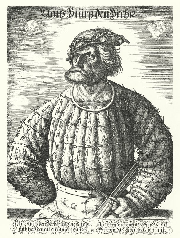 Kunz von der Rosen, Hofnarr des Heiligen Römischen Kaisers Maximilian I. von Daniel Hopfer
