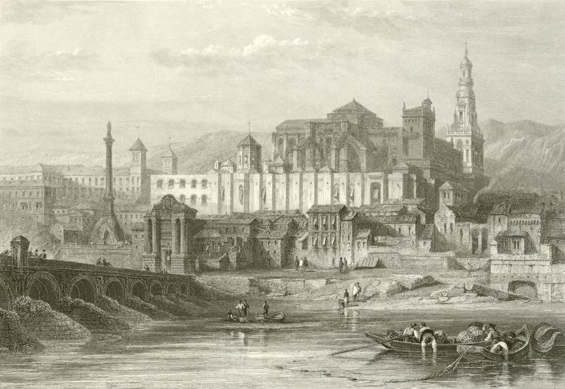 Die Große Moschee und der Alcázar oder Kerker der Inquisition, Córdoba von David Roberts