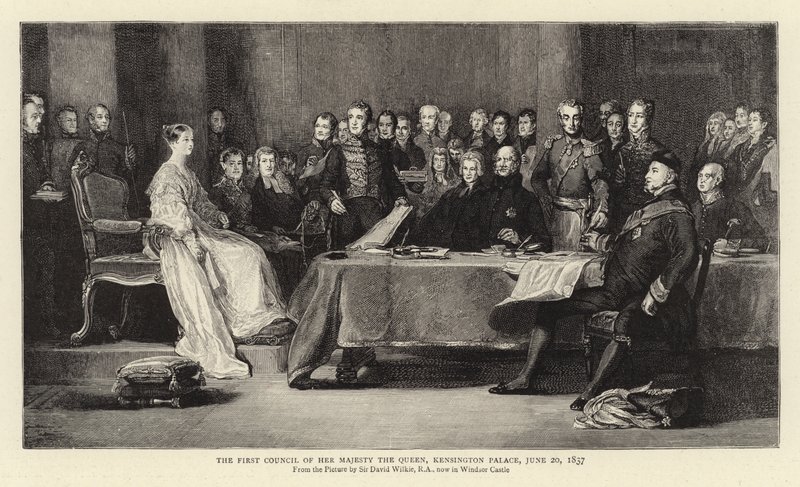 Der erste Rat Ihrer Majestät der Königin, Kensington Palace, 20. Juni 1837 von David Wilkie