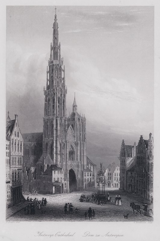 Kathedrale von Antwerpen von Domenico (after) Quaglio