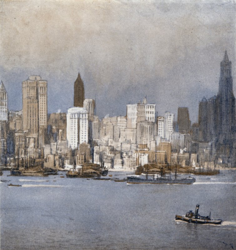 New York von der Bucht aus von Donald (after) Maxwell