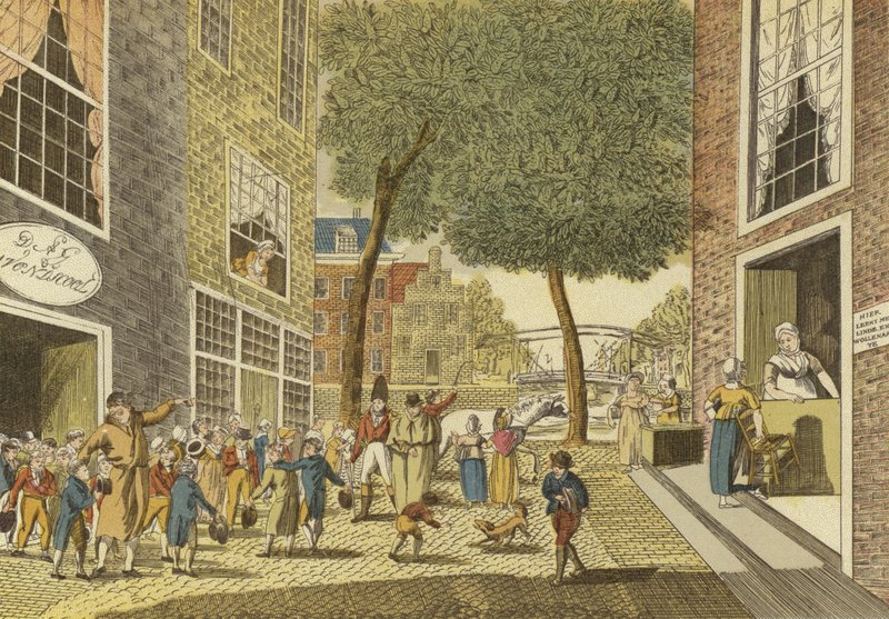 Kinder kommen aus der Schule, 1812 von Dutch School