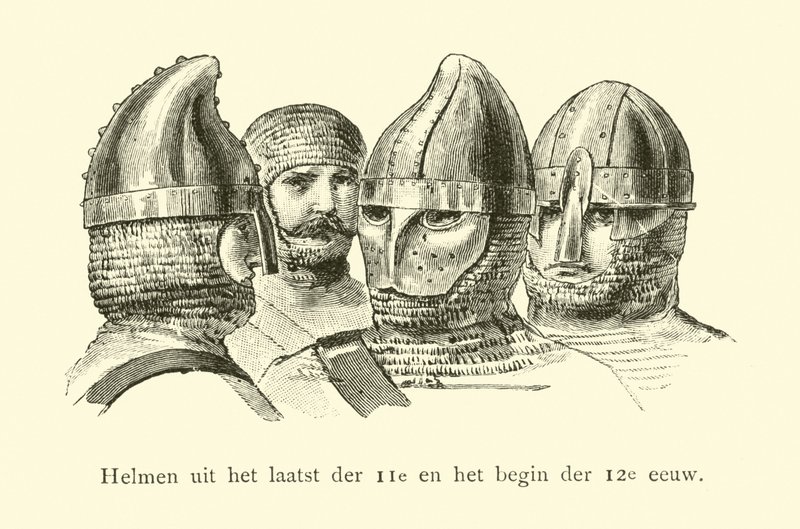 Helme des späten 11. und frühen 12. Jahrhunderts von Dutch School